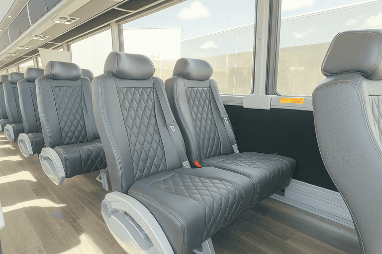 interior of Orem Coach Bus Service charter bus